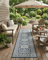 Tribal Terrace Treasures Collection Area Rug -  Incan Isle (Blue) Runner Blue  lifestyle 42