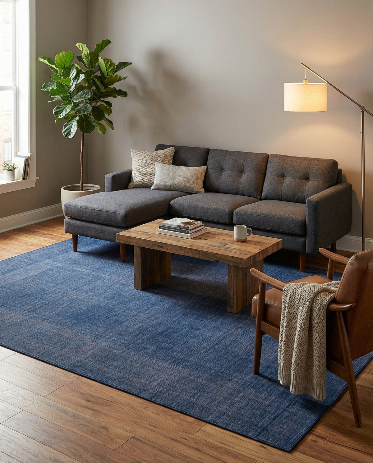 Soho Elegance Collection Area Rug - Chelsea (Navy Blue) Rectangle Navy Blue  lifestyle 6