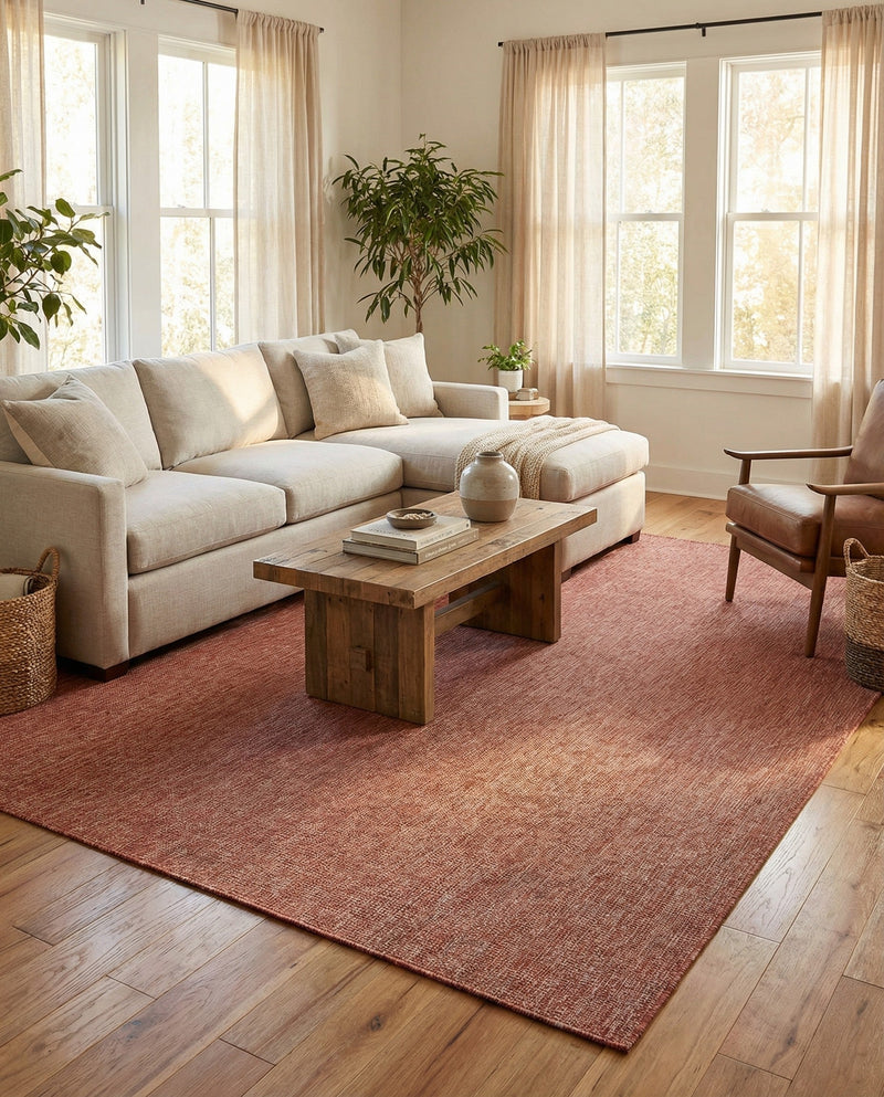 Seaside Serenity Collection Area Rug - Veranda (Rust Red) Rectangle Rust Red  lifestyle 13