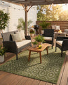 Garden Lattice Charm Collection Area Rug - Arbor (Green) Rectangle Green  lifestyle 10