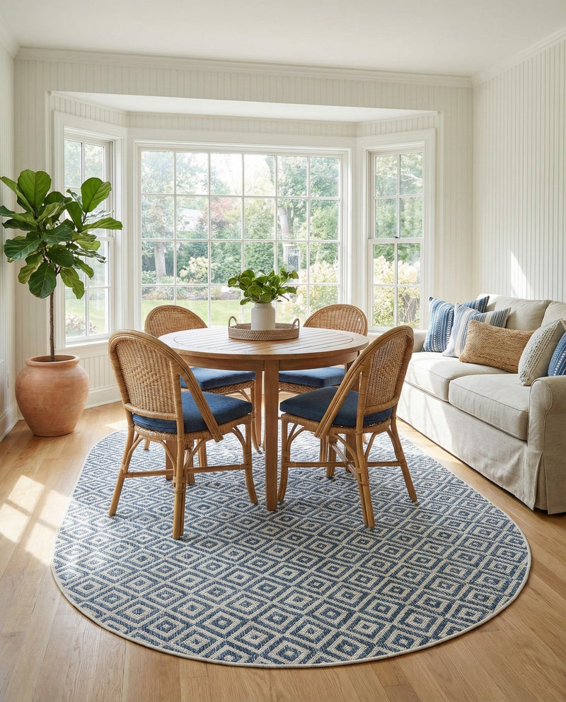 Urban Oasis Rugs Collection Area Rug -  Rooftop (Blue) Oval Blue  lifestyle 34