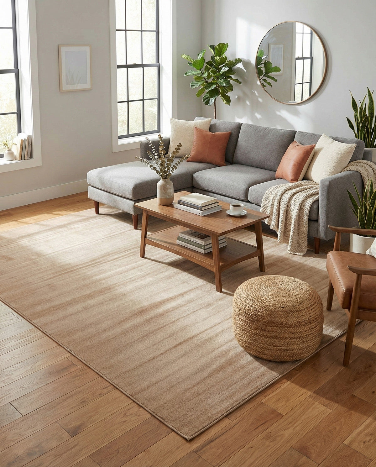 Soho Elegance Collection Area Rug - Chelsea (Light Brown) Rectangle Light Brown  lifestyle 11