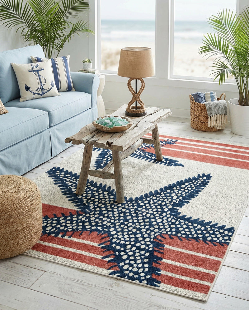 Caribbean Terrace Collection Area Rug -  Curacao Rectangle Ivory  lifestyle 5