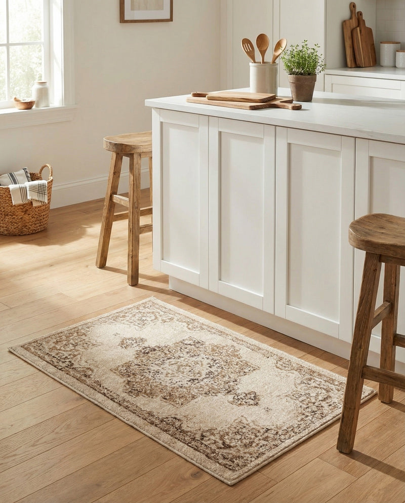Eden Oasis Collection Area Rug -  Tranquility (Beige) Rectangle Beige  lifestyle 12