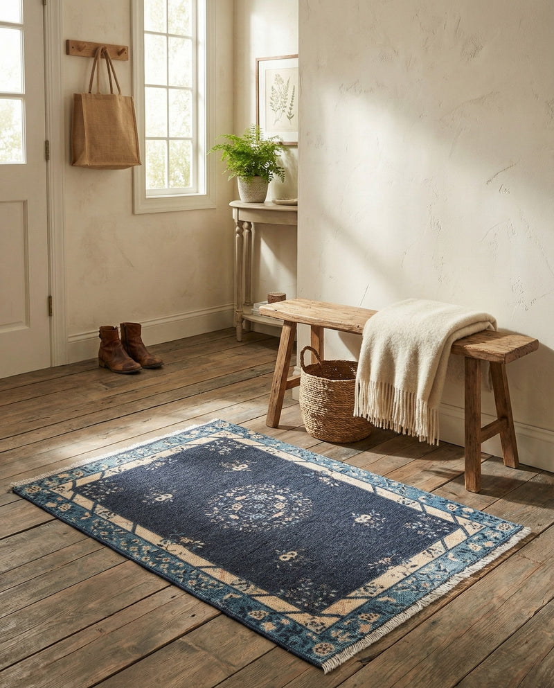 Bazaar Chic Collection Area Rug -  Ouarzazate Rectangle Navy Blue  lifestyle 5