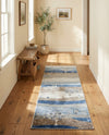 Zagros Shades Collection Area Rug -  Behbahan Runner Blue Gray  lifestyle 58