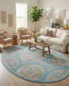 Arcadia Rugs Collection Area Rug -  Atlantis (Blue) Oval Blue  lifestyle 78