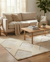 Trellis Wool Collection Area Rug - Vineyard Rectangle Ivory  lifestyle 9