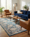 Seville Stripes Collection Area Rug -  Cordoba (Blue) Rectangle Blue  lifestyle 22