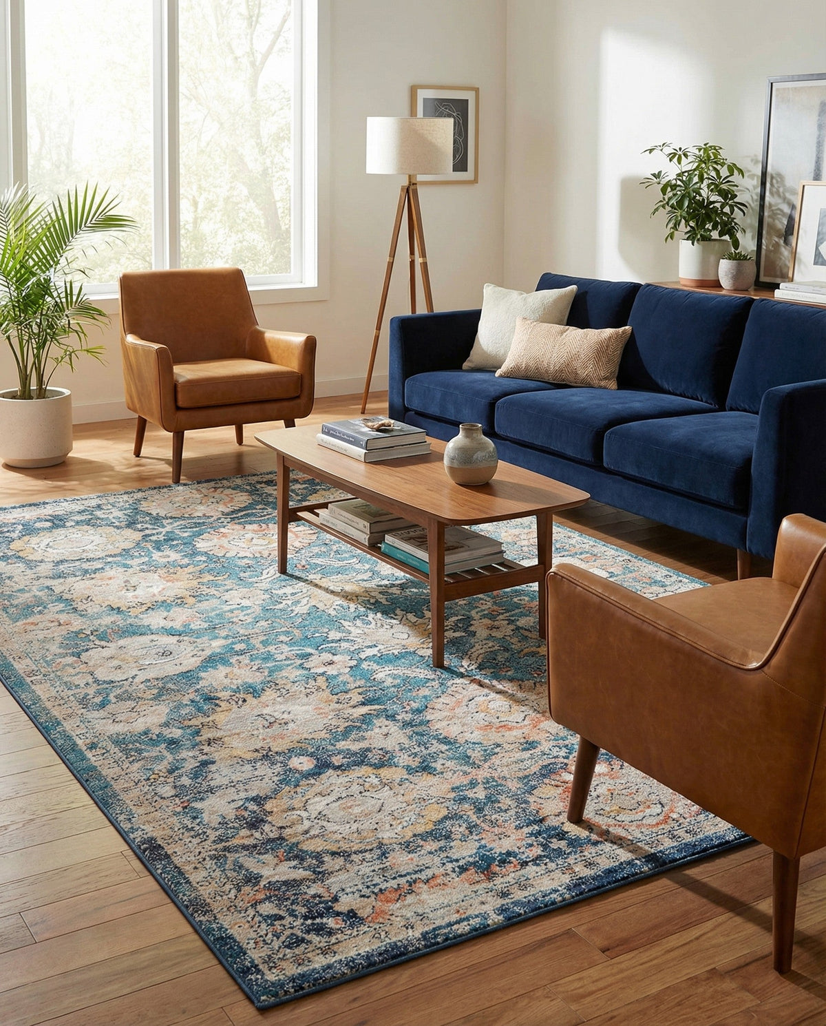Seville Stripes Collection Area Rug -  Cordoba (Blue) Rectangle Blue  lifestyle 22