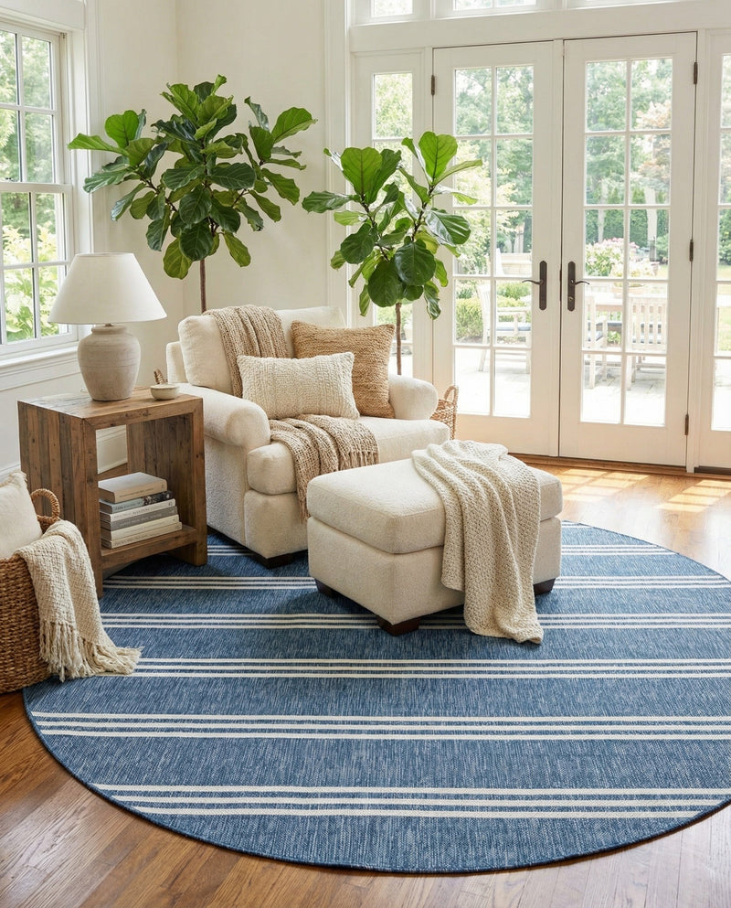 Urban Oasis Rugs Collection Area Rug -  District (Blue) Round Blue  lifestyle 25