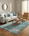 Urban Terrace Collection Area Rug -  Gazebo Rectangle Aqua Blue  lifestyle 17