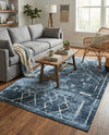Aegean Elegance Washables Collection Area Rug - Santorini Rectangle Navy Blue  lifestyle 36