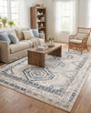 Savannah Elegance Collection Area Rug -  Tybee (Gray Blue) Rectangle Gray Blue  lifestyle 31