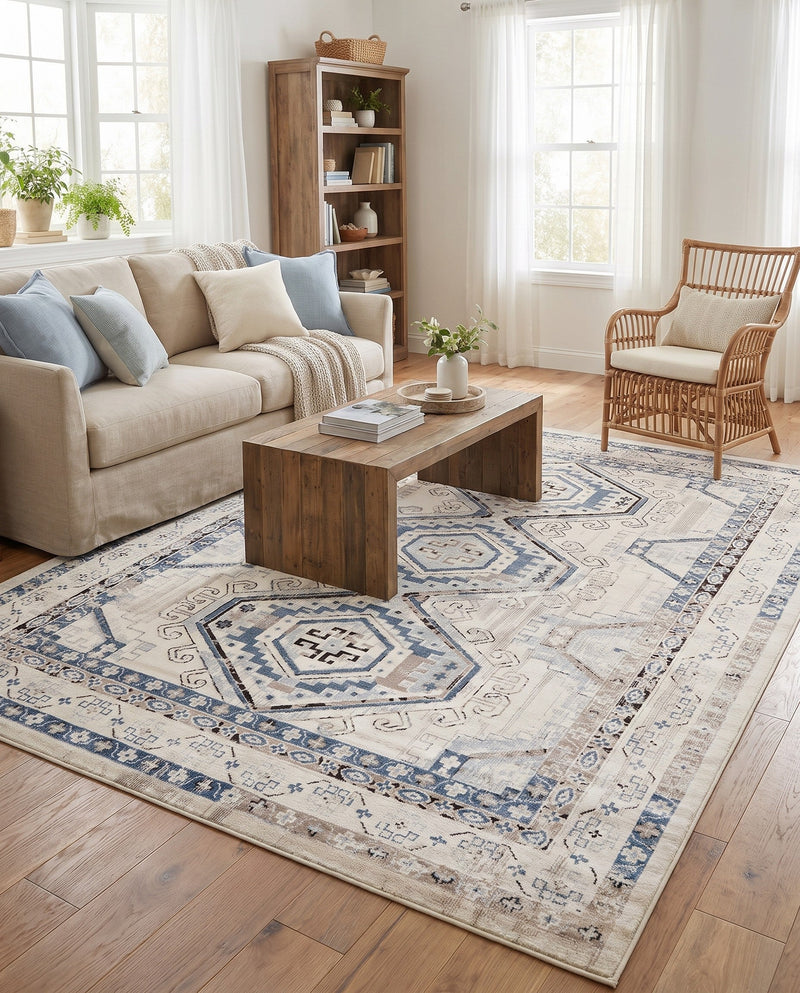 Savannah Elegance Collection Area Rug -  Tybee (Gray Blue) Rectangle Gray Blue  lifestyle 31