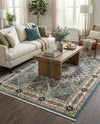 Persian Elegance Collection Area Rug -  Hamedan (Blue) Rectangle Blue  lifestyle 5
