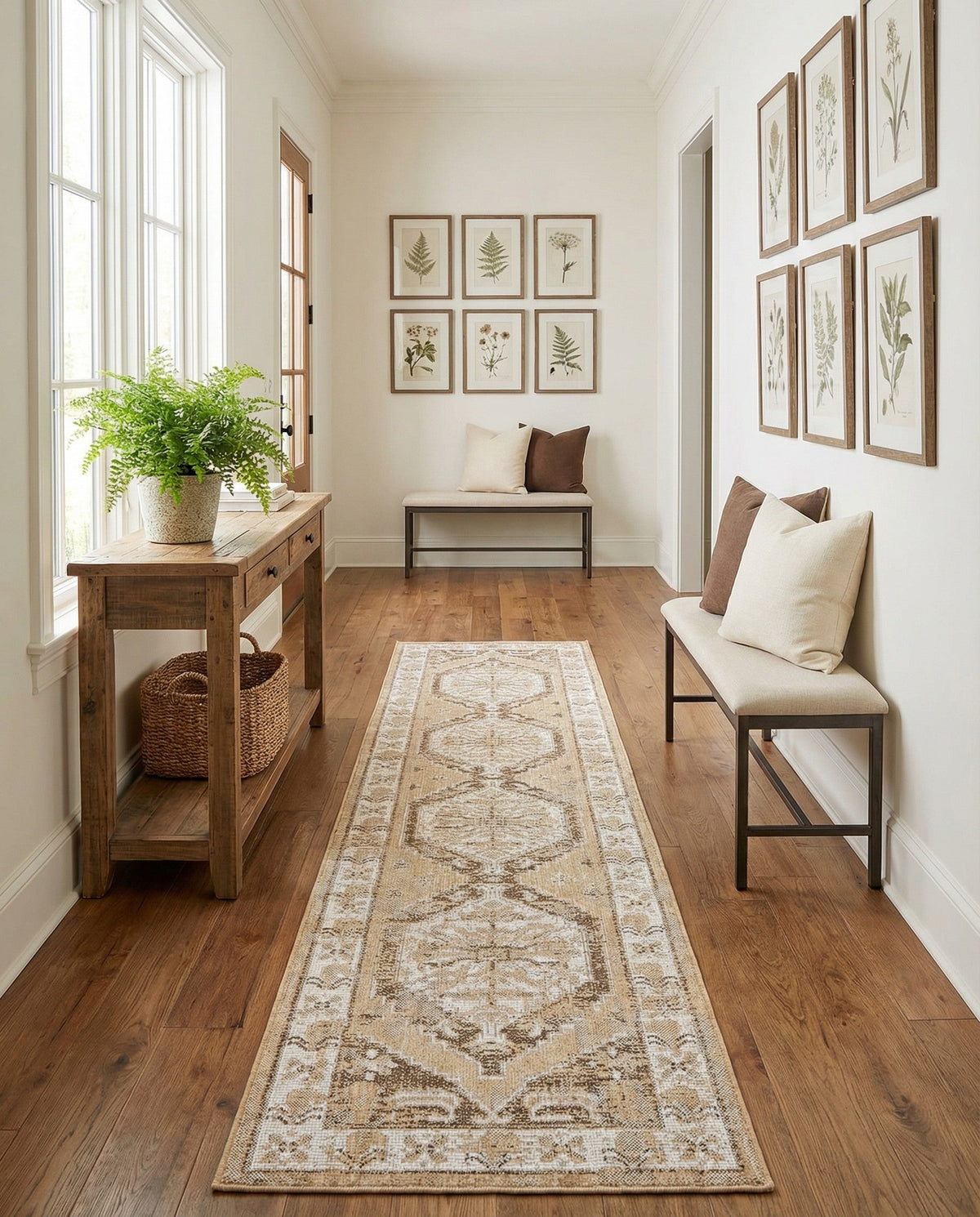 Patio Heritage Collection Area Rug -  Augusta (Natural) Runner Natural  lifestyle 91
