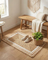 Woven Seaside Jute Collection Area Rug - Nantucket Rectangle Natural and White  lifestyle 25