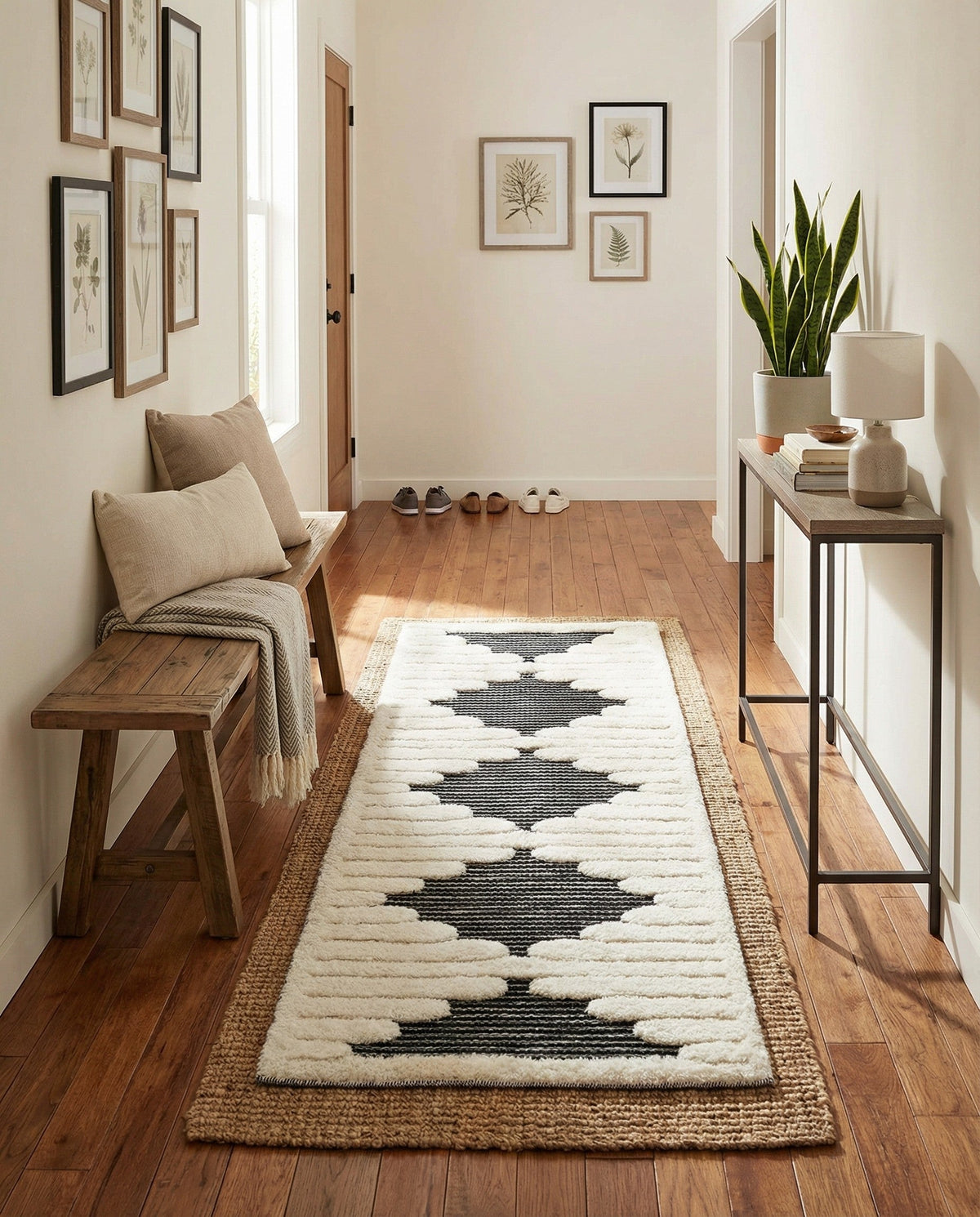 Monochrome Collection Area Rug -  Ash Runner Gray  lifestyle 98