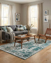 Riviera Elegance Collection Area Rug -  Menton (Turquoise) Rectangle Turquoise  lifestyle 28