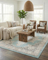 Beverly Grove Collection Area Rug -  Fairfax (Aqua) Rectangle Aqua  lifestyle 26