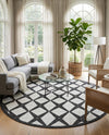Urban Terrace Collection Area Rug -  Hudson Round Black and White  lifestyle 71
