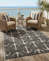 Seaside Haven Rugs Collection Area Rug - Sapphire (Charcoal) Rectangle Charcoal  lifestyle 8