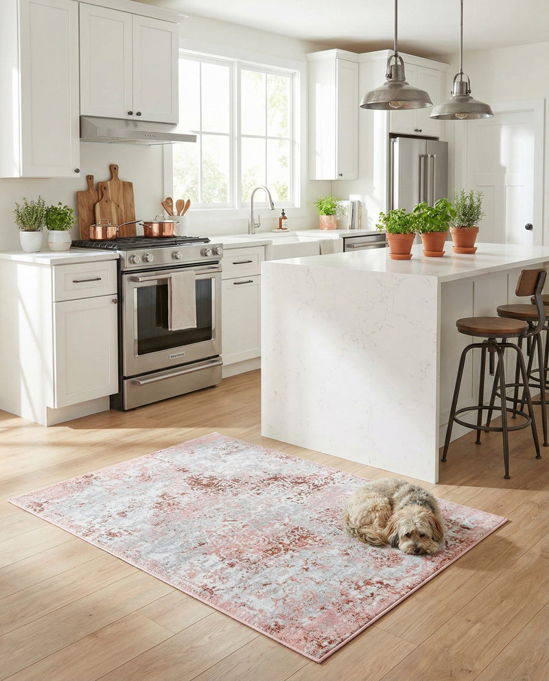 Aegean Elegance Washables Collection Area Rug -  Serifos Rectangle Rose Pink  lifestyle 31