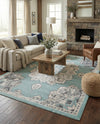 Beverly Grove Collection Area Rug - Melrose (Aqua) Rectangle Aqua  lifestyle 21