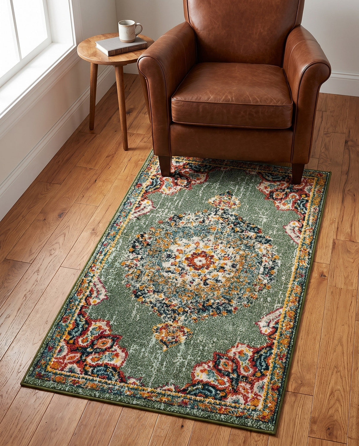 Brighton Terrace Collection Area Rug - Hove (Green) Rectangle Green  lifestyle 36