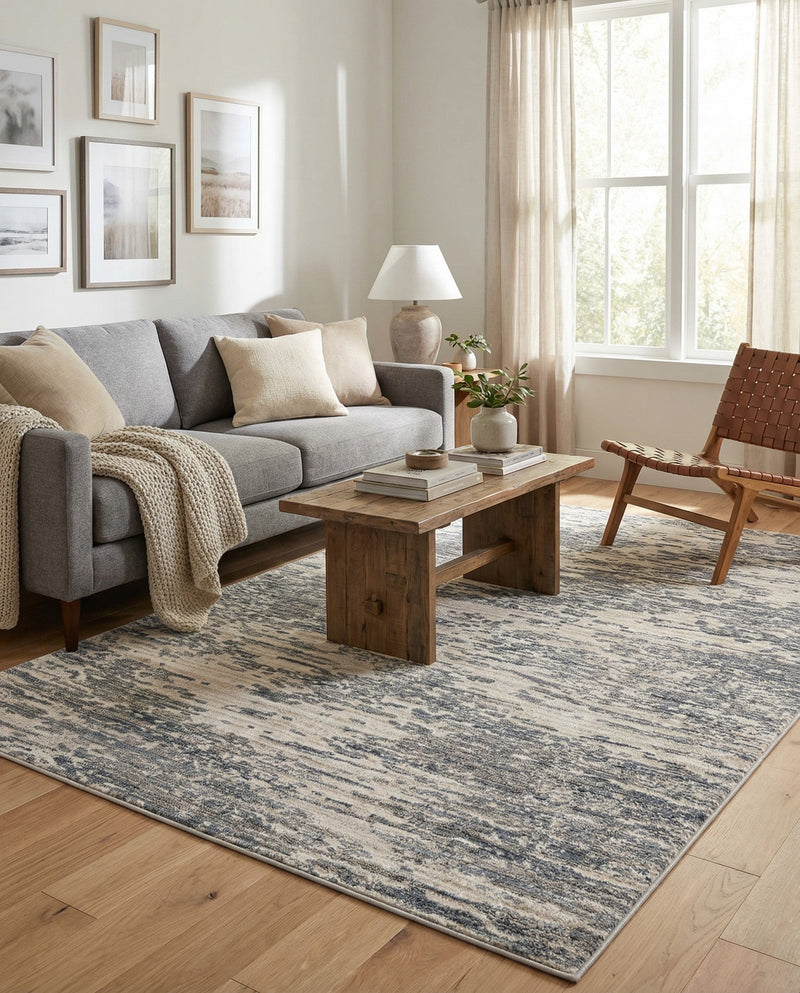 Serenity Sands Collection Area Rug - Dunescape Rectangle Gray  lifestyle 22