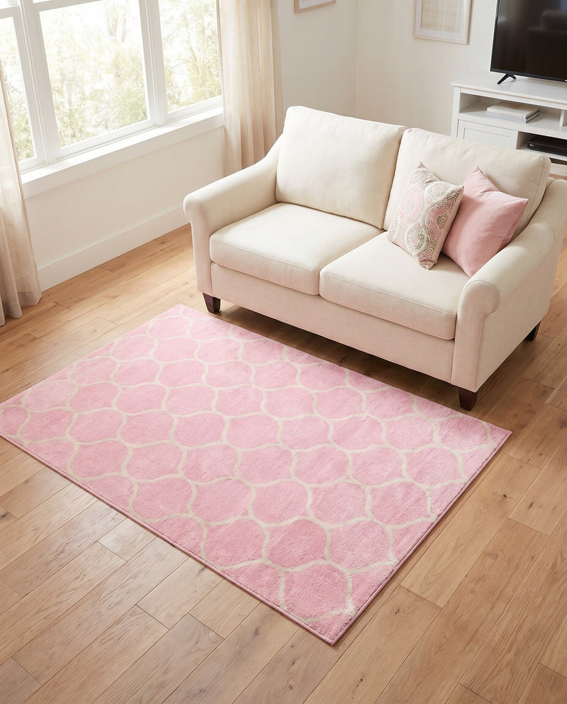Trellis Mosaic Collection Area Rug -  Pergolatown (Light Pink) Rectangle Light Pink  lifestyle 22