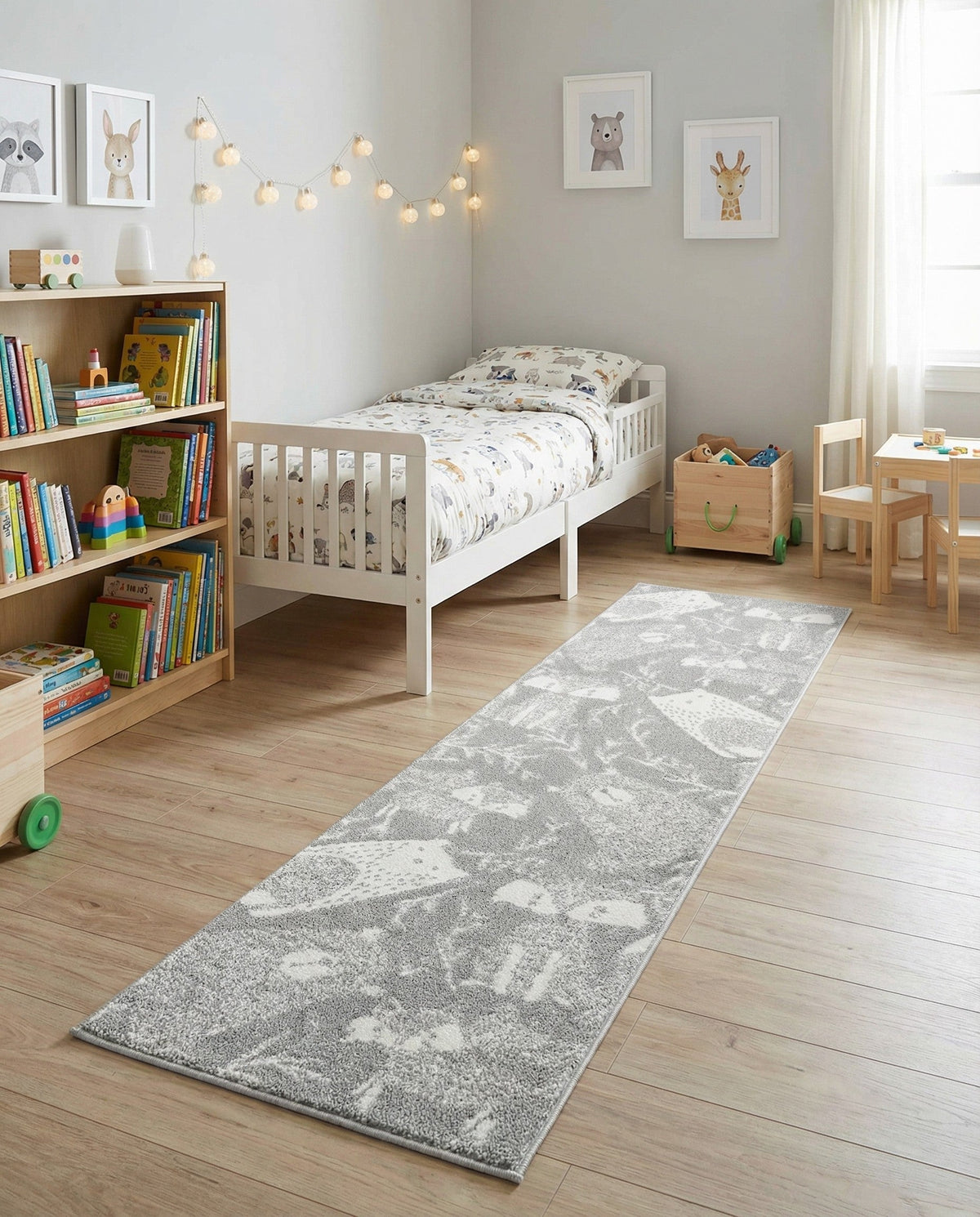 Wonder Tykes Collection Area Rug -  Quirky Runner Gray  lifestyle 110