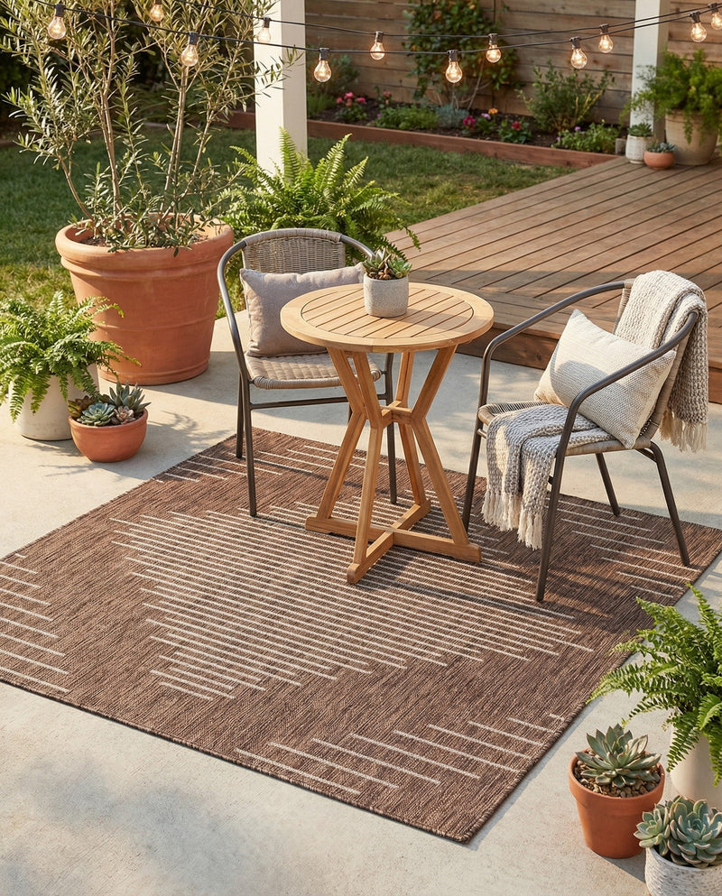 Urban Terrace Collection Area Rug -  Chelsea (Brown) Square Brown  lifestyle 12