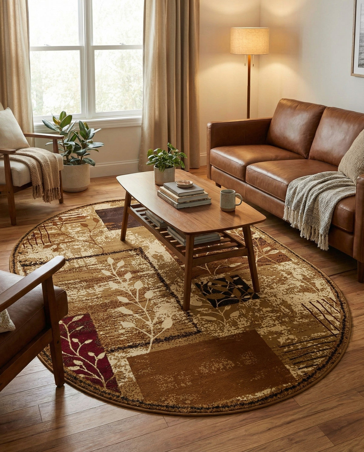 Bistro Lounge Collection Area Rug -  Affogato Oval Beige  lifestyle 154