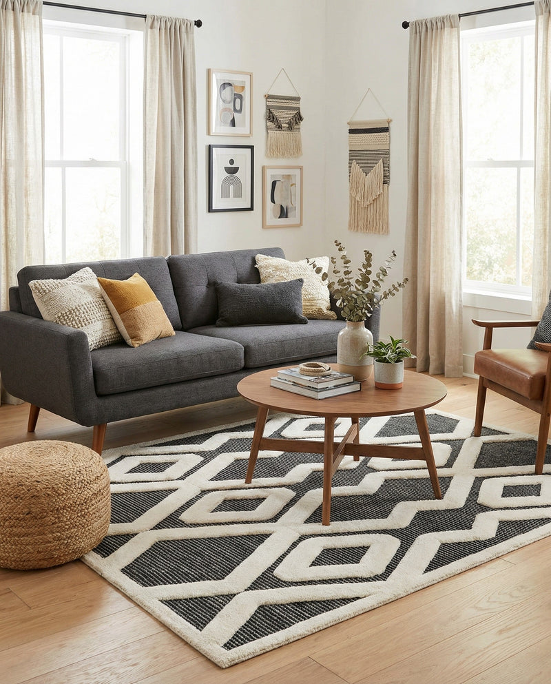 Monochrome Collection Area Rug -  Glacier Rectangle Gray  lifestyle 28