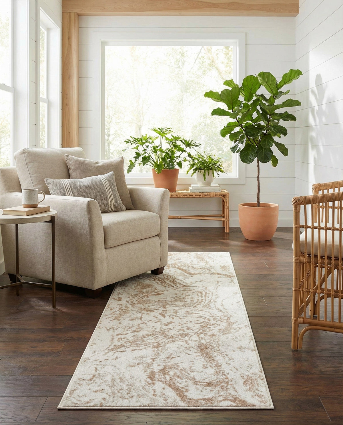 Coastal Haven Collection Area Rug -  Nautilus Runner Ivory  lifestyle 42