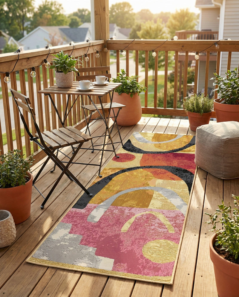 Urban Terrace Collection Area Rug -  Skyline Runner Multi  lifestyle 67