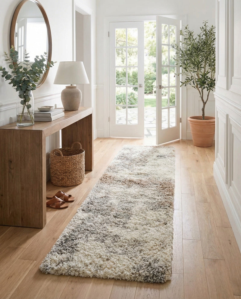 Cozy Haven Shag Collection Area Rug -  Tranquility (Khaki) Runner Khaki  lifestyle 37
