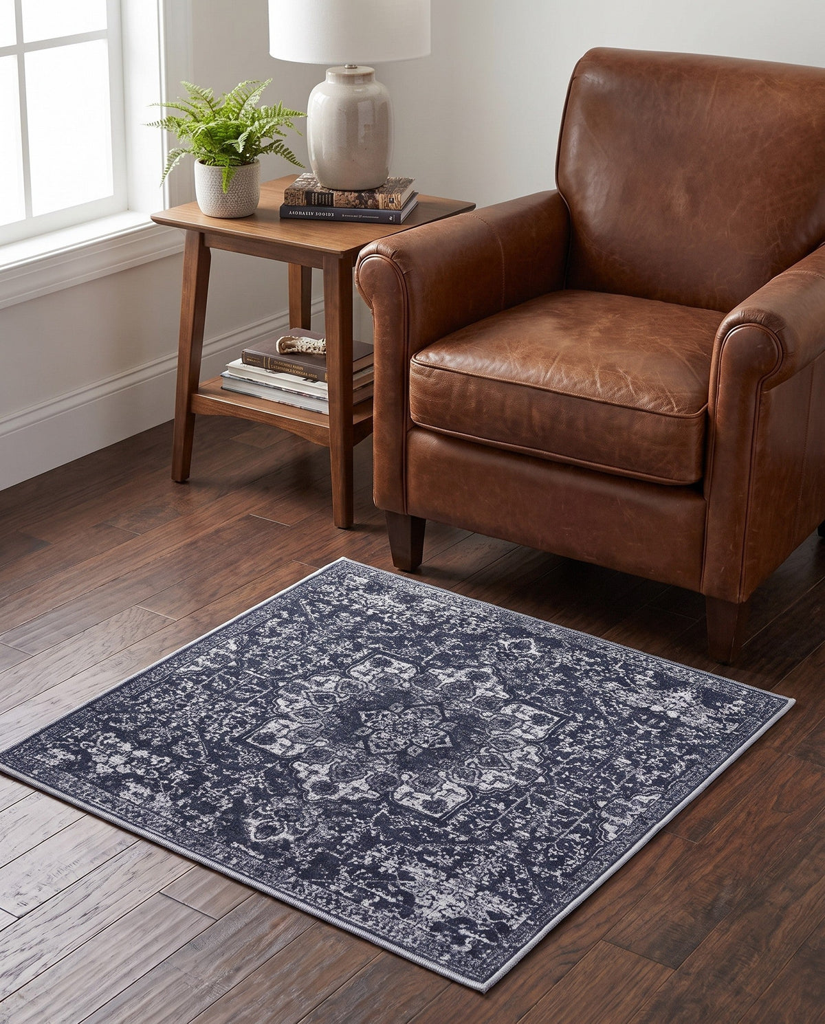 Baroque Era Collection Area Rug - Versailles (Dark Gray) Square Dark Gray  lifestyle 32