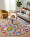 Urban Terrace Collection Area Rug -  Plaza Round Multi  lifestyle 71