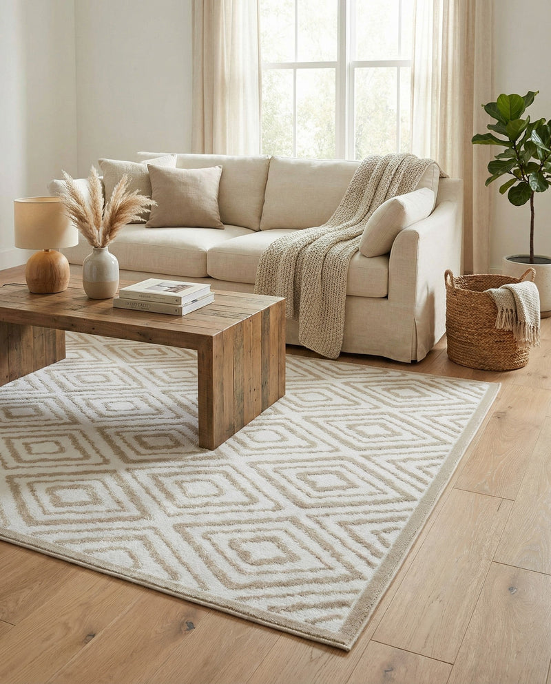 Sanctuary Retreat Collection Area Rug -  Oasis Rectangle Snow White  lifestyle 22