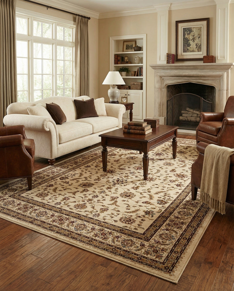 Jaipur Elegance Collection Area Rug -  Nahargarh (Cream) Rectangle Cream  lifestyle 19