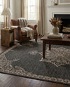 Patio Heritage Collection Area Rug -  Charleston (Charcoal Gray) Rectangle Charcoal Gray  lifestyle 6