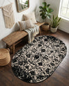 Cascade Range Collection Area Rug -  Shasta (Black and White) Oval Black and White  lifestyle 77