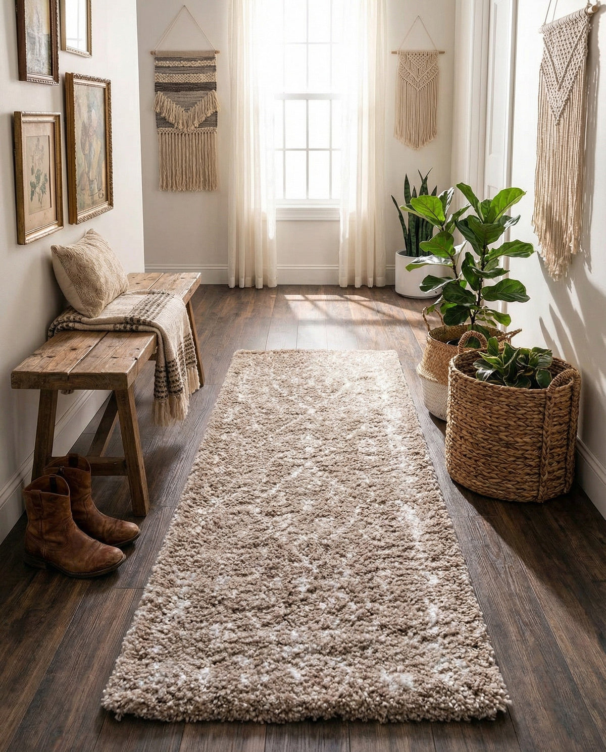 Casablanca Comfort Collection Area Rug - Sahara Runner Taupe  lifestyle 73