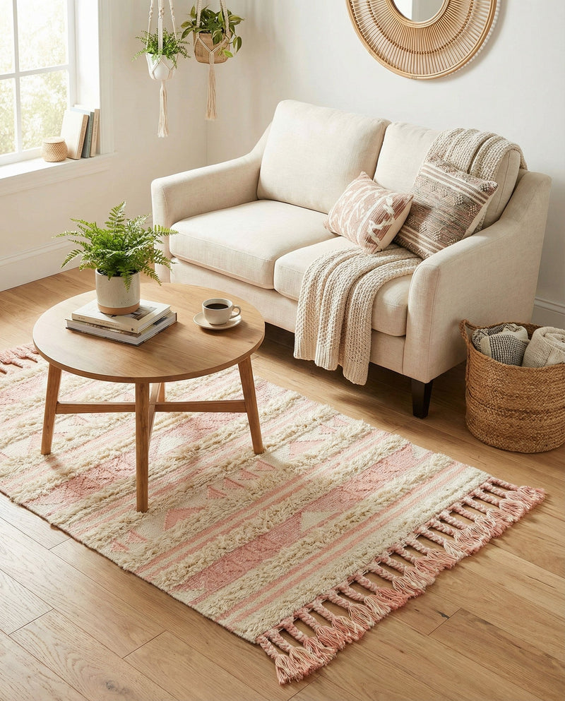 Sonoran Collection Area Rug - Montezuma Rectangle Baby Pink  lifestyle 51