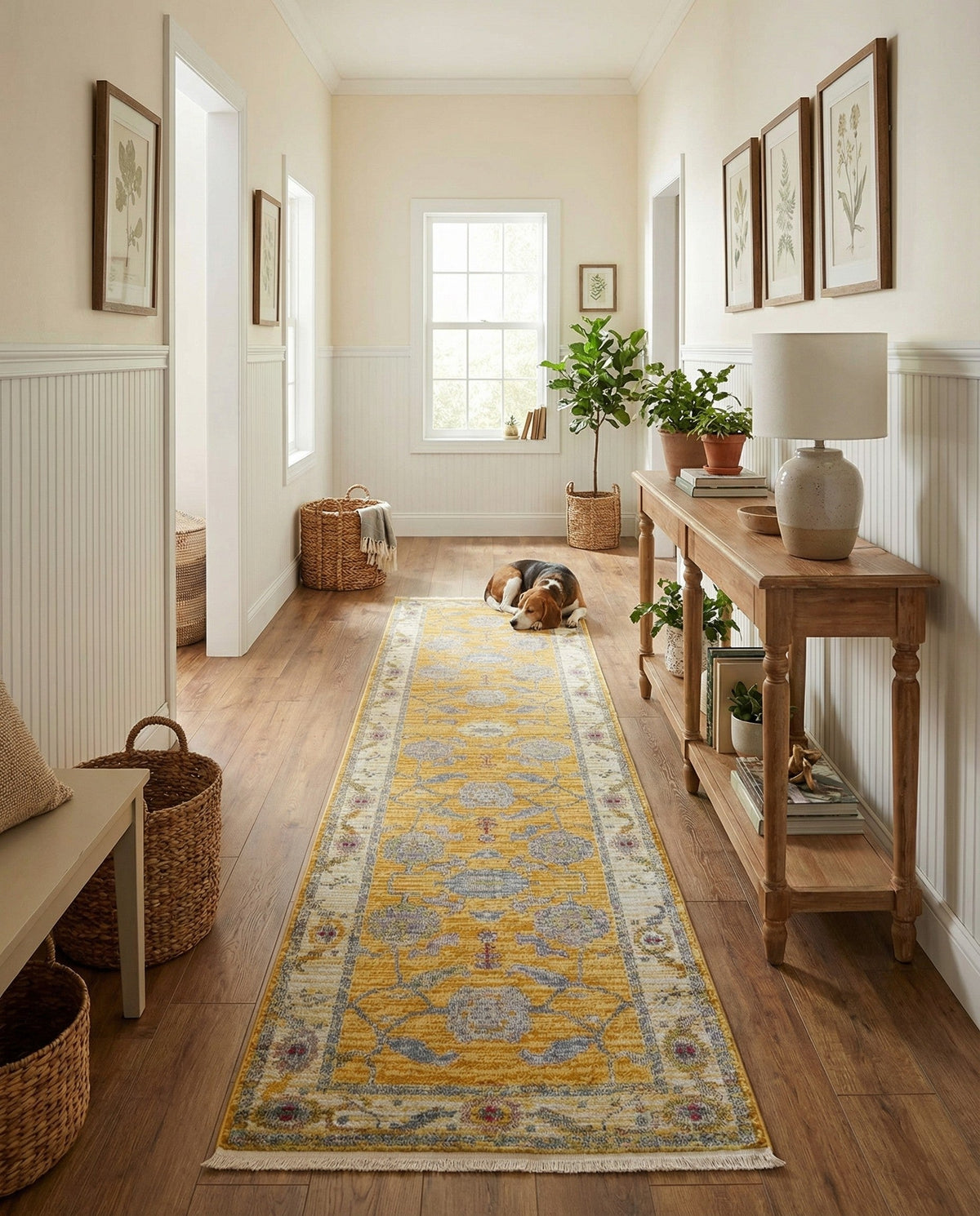 Arcadia Rugs Collection Area Rug - Eden (Yellow) Runner Yellow  lifestyle 84