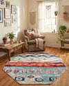 Colorburst Oasis Collection Area Rug -  Lagoon Octagon Multi  lifestyle 38