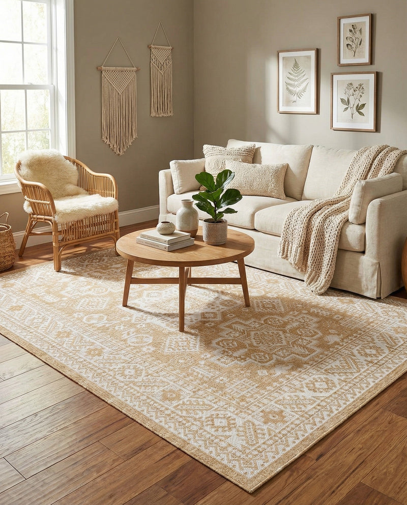 Tribal Terrace Treasures Collection Area Rug -  Incan Isle (Natural) Rectangle Natural  lifestyle 8